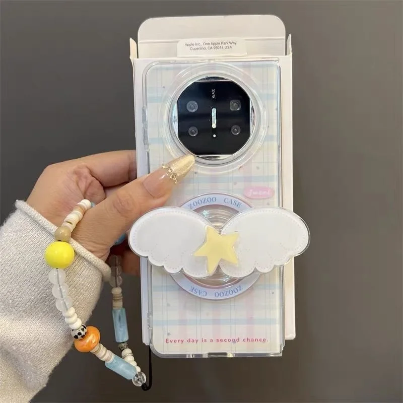 Корейский милый вращающийся чехол с крыльями и звездой для magsafe - Фотография_6