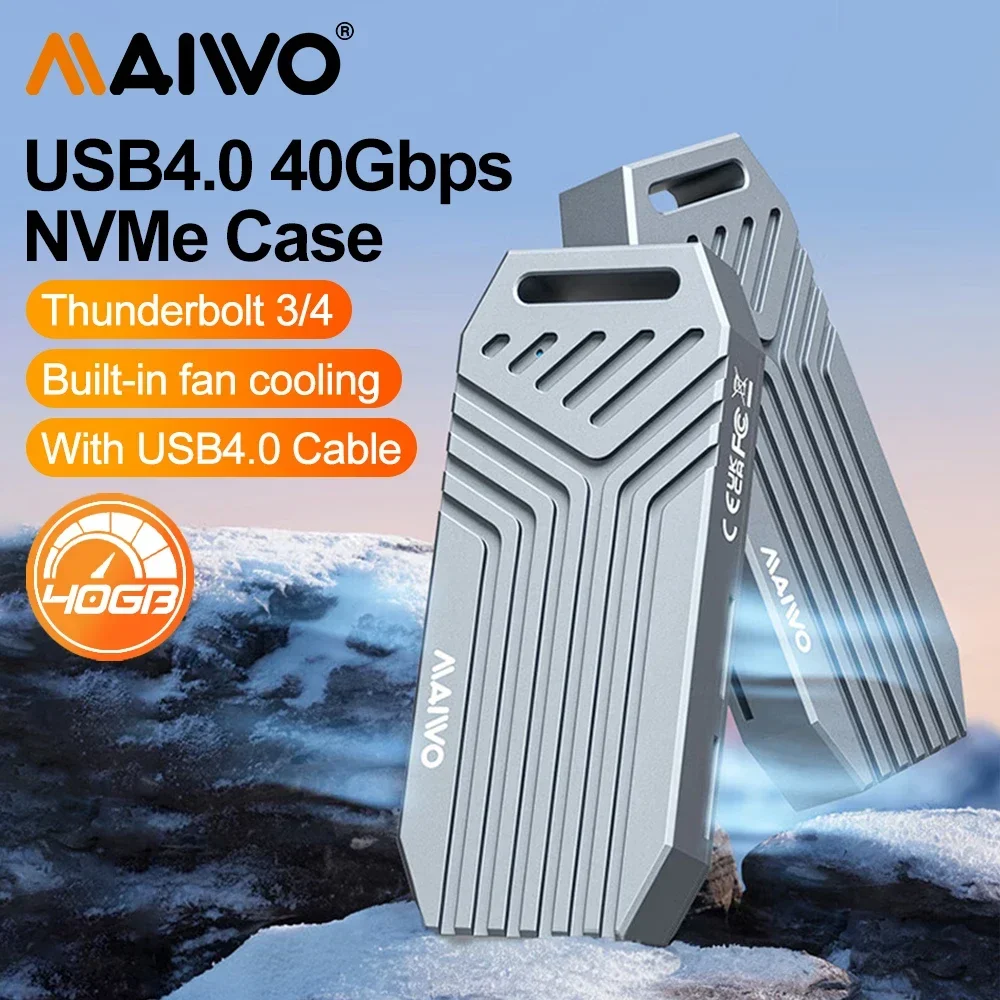 Корпус maiwo usb4 40 гбит/с с охлаждающим вентилятором 8 тб pcie4.0 nvme
