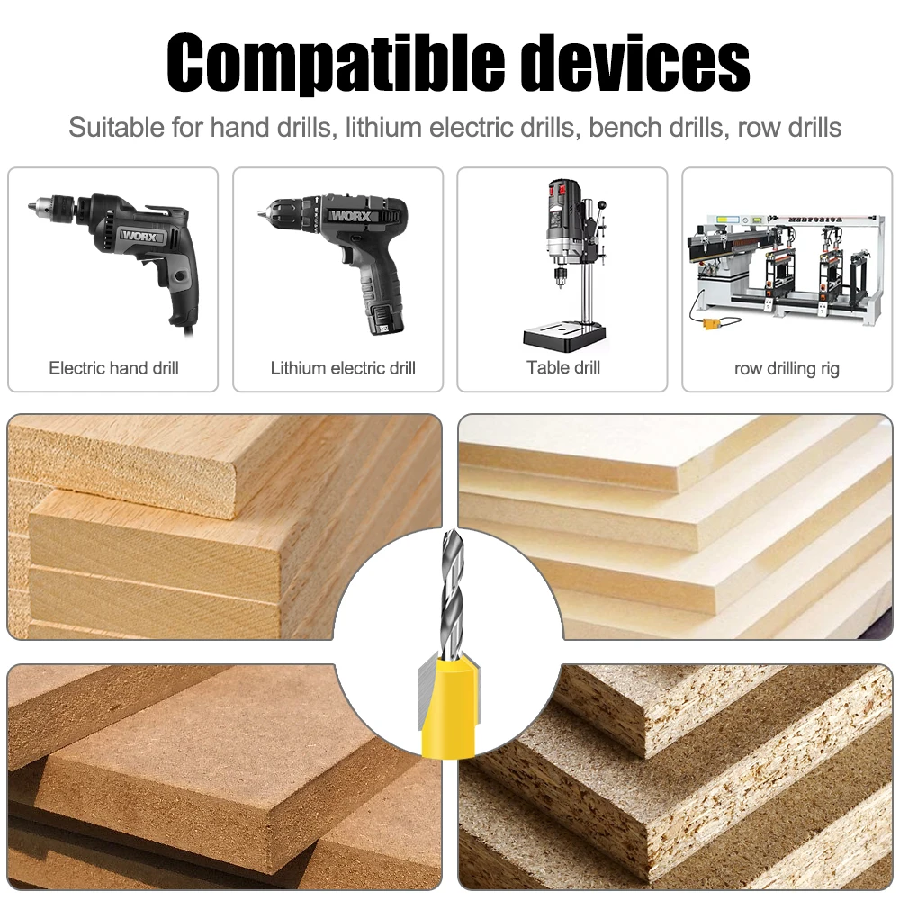 8 мм, 12 мм, деревообрабатывающее сверло с зенковкой - Фотография_3