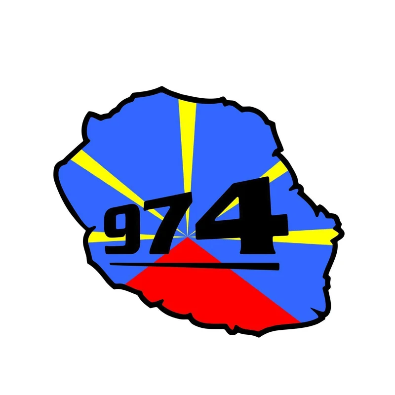 Автомобильная наклейка v22 #974 с изображением острова реюньон