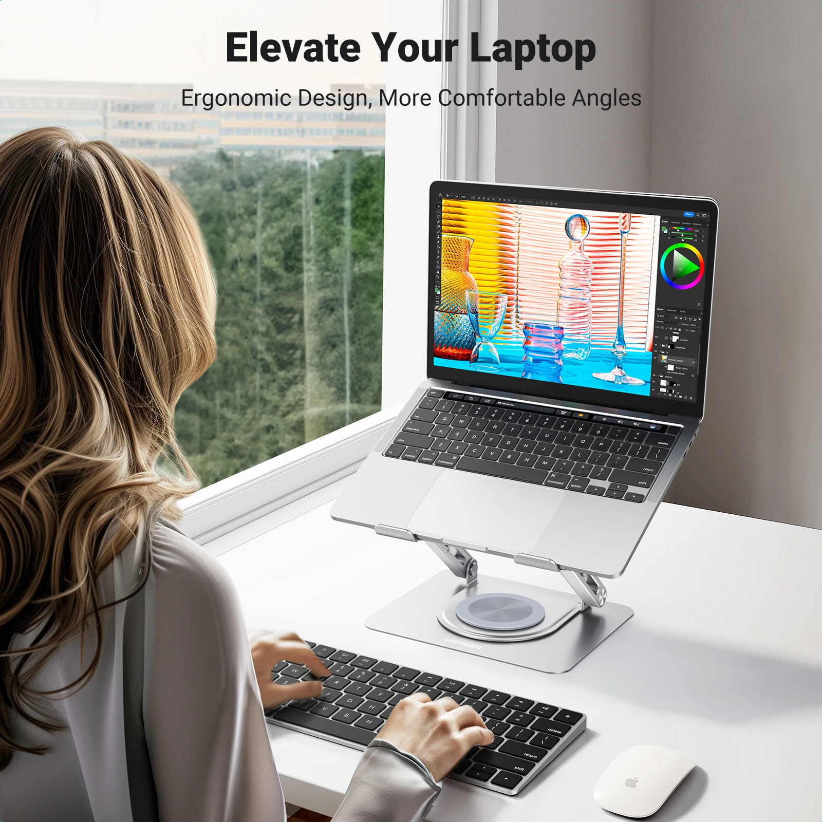 【равская распродажа】подставка для ноутбукаugreen для macbook air pro 17 - Фотография_5