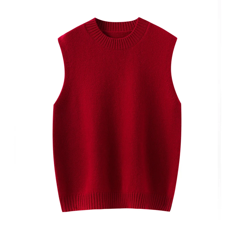 Женский шерстяной жилет с круглым вырезом - Фотография_2