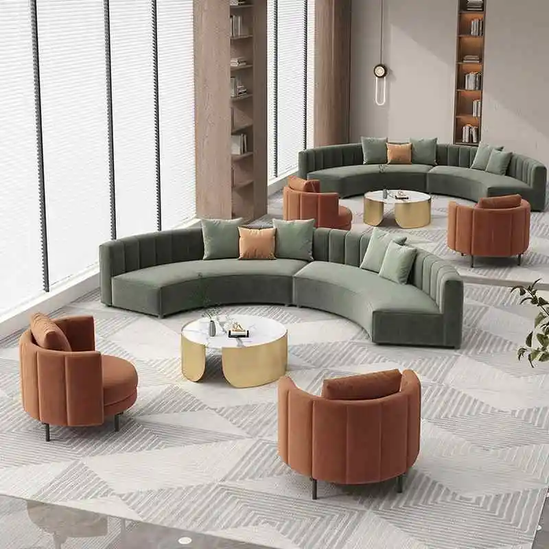 Круглый секционный диван для гостиной отеля - Фотография_2