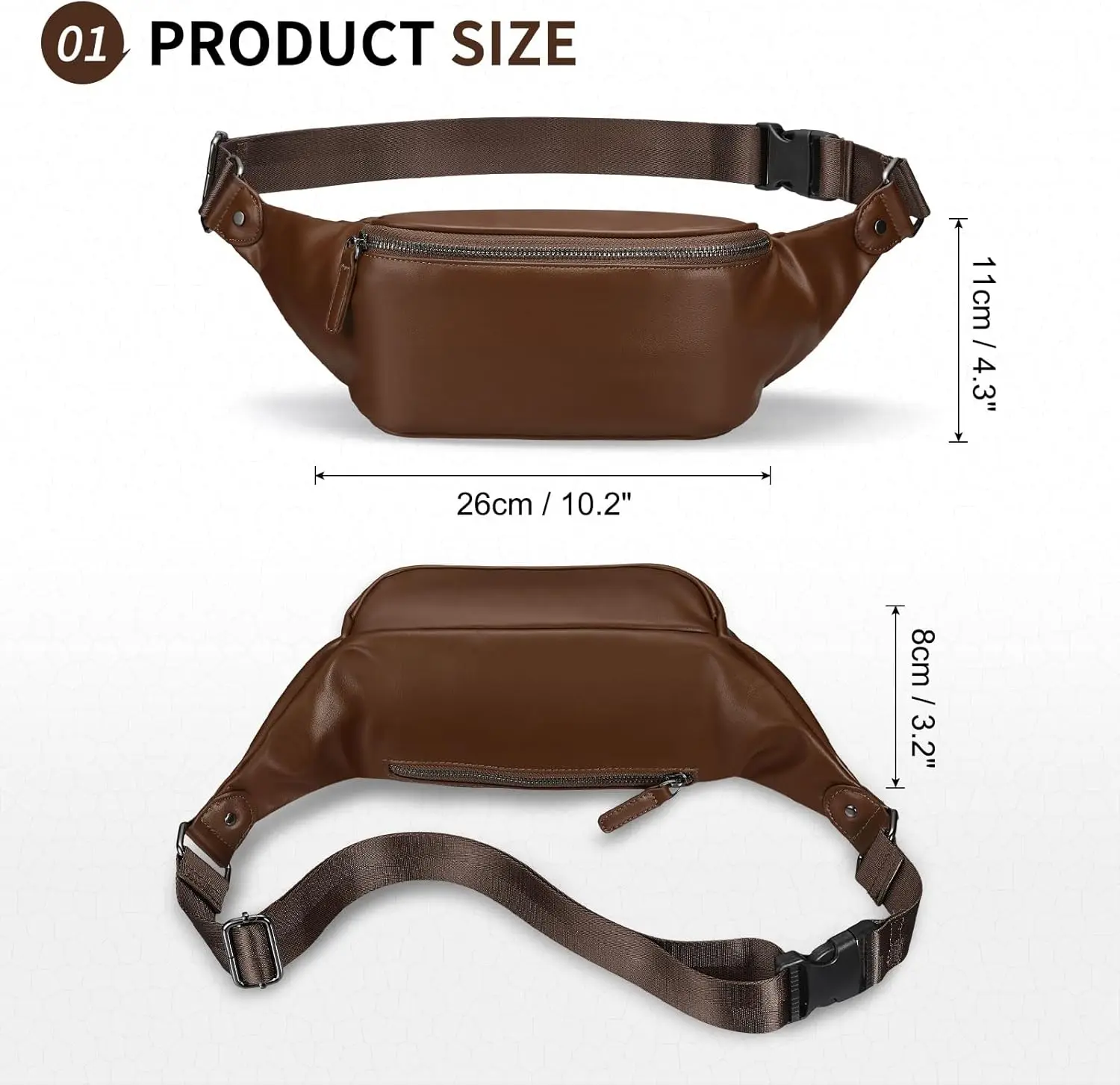 Поясная сумка из мягкой кожи для женщин и мужчин - Фотография_3