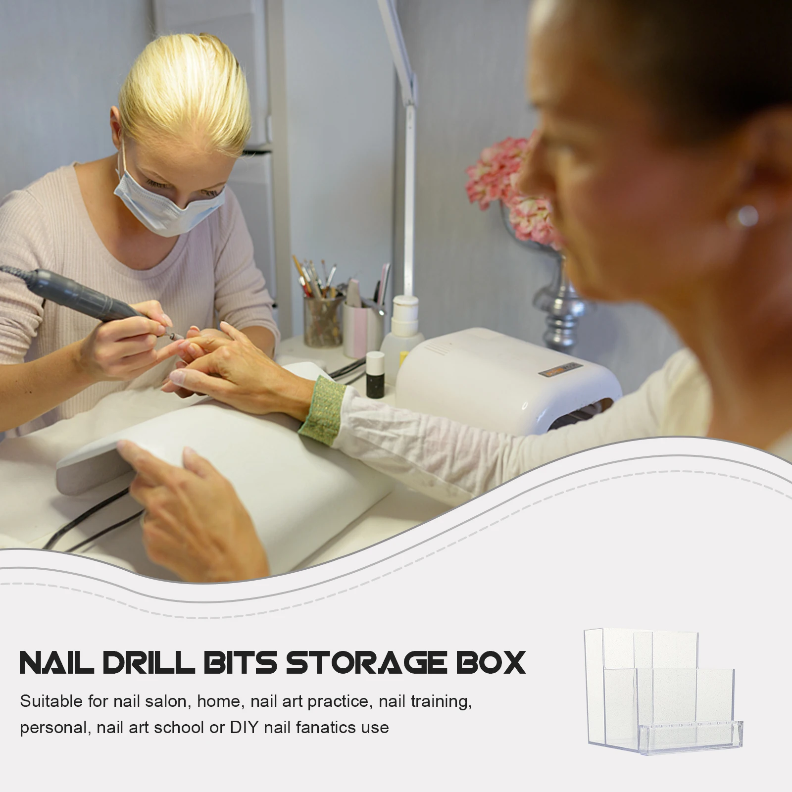 Профессиональный ящик для хранения сверл для ногтей