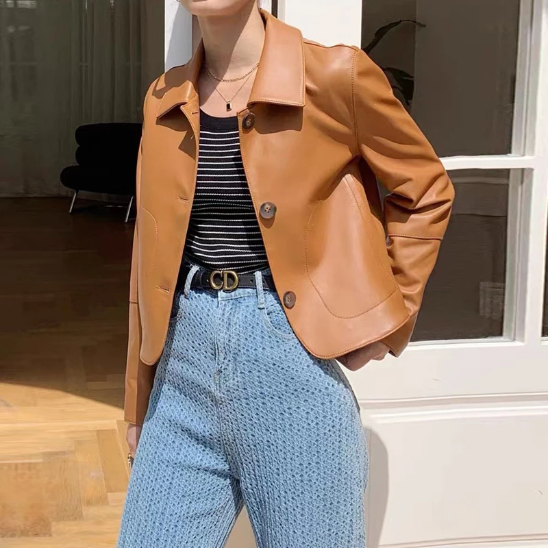 Женская короткая куртка из натуральной кожи - Фотография_5