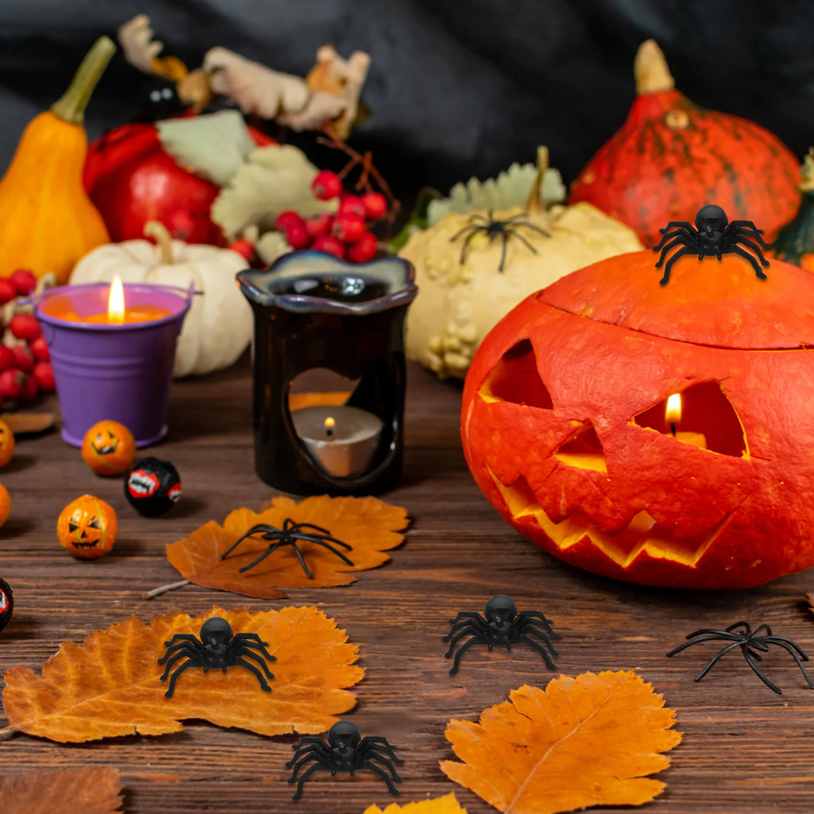 Маленькие мягкие пластиковые пауки