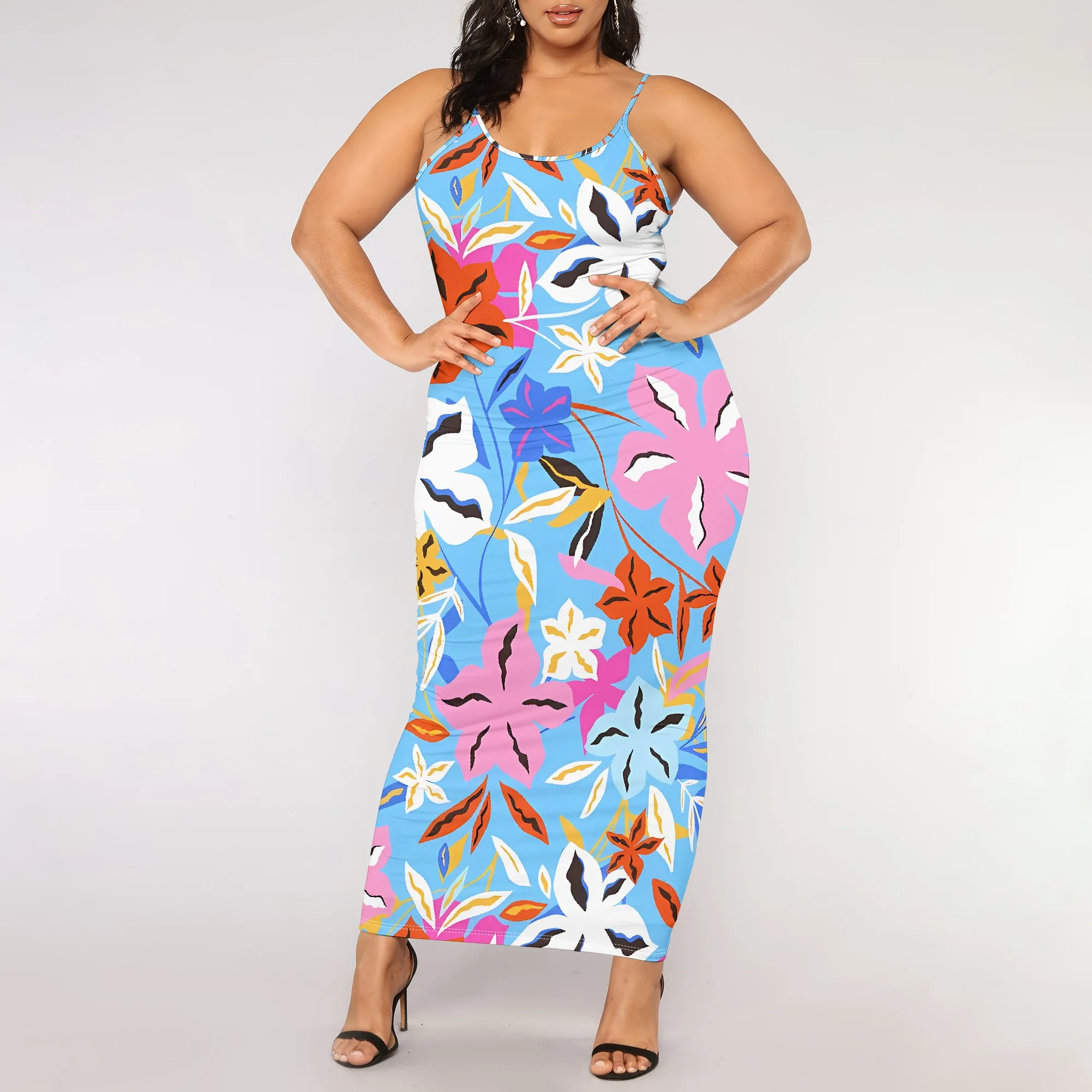 Плюс размер красочный цветочный - Фотография_2