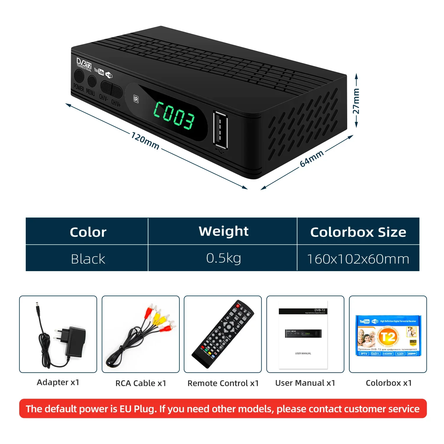Dvb-t2 тв-тюнер 1080p hd термоприемник usb 2 - Фотография_6