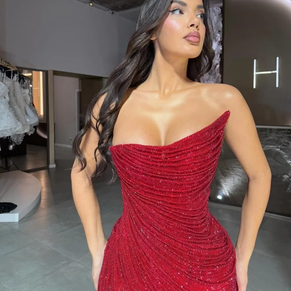Bella индивидуальные красные вечерние - Фотография_2