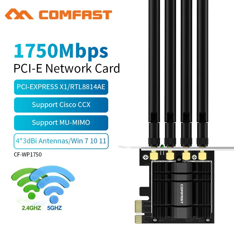 Адаптер wi-fi pci-e 1750 мбит/с