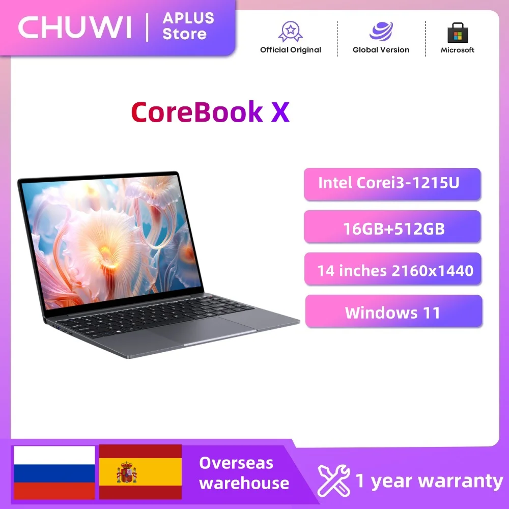Ноутбук chuwi corebook x для игр intel core i3-1215u