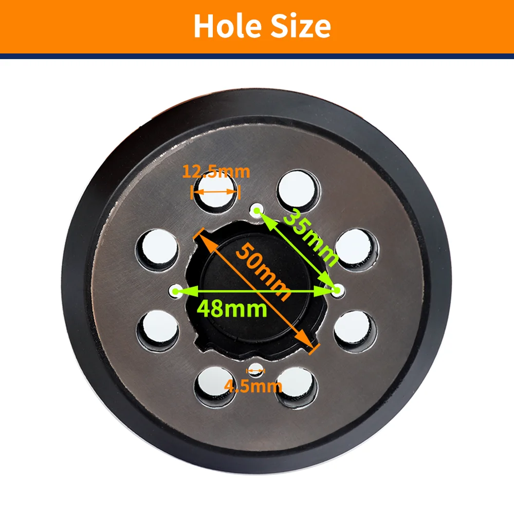 5-дюймовая шлифовальная подушечка с 8 отверстиями на липучке - Фотография_3