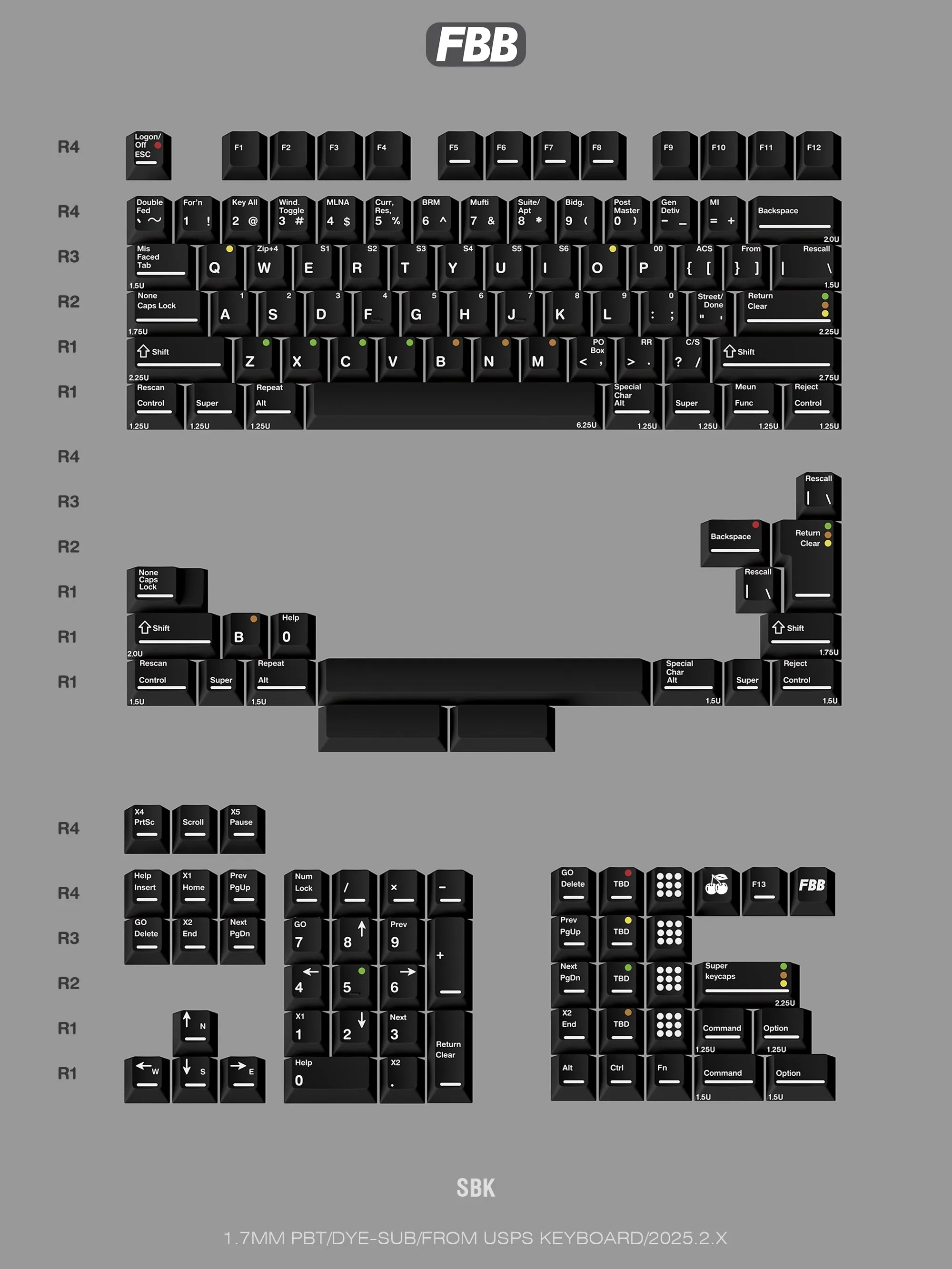 Колпачки для клавиш fbb sbk ultra black pbt sublimation swk ultra white 1 - Фотография_6