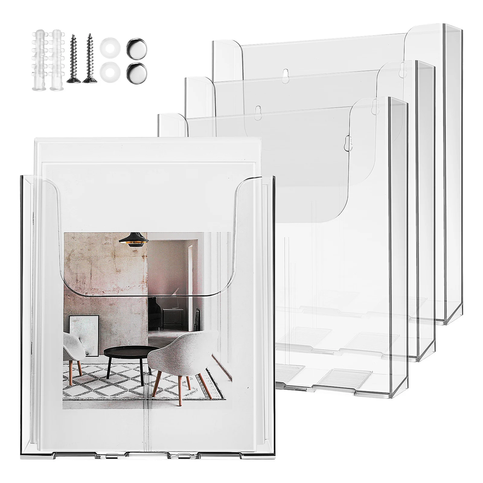 Акриловый настенный держатель для брошюр