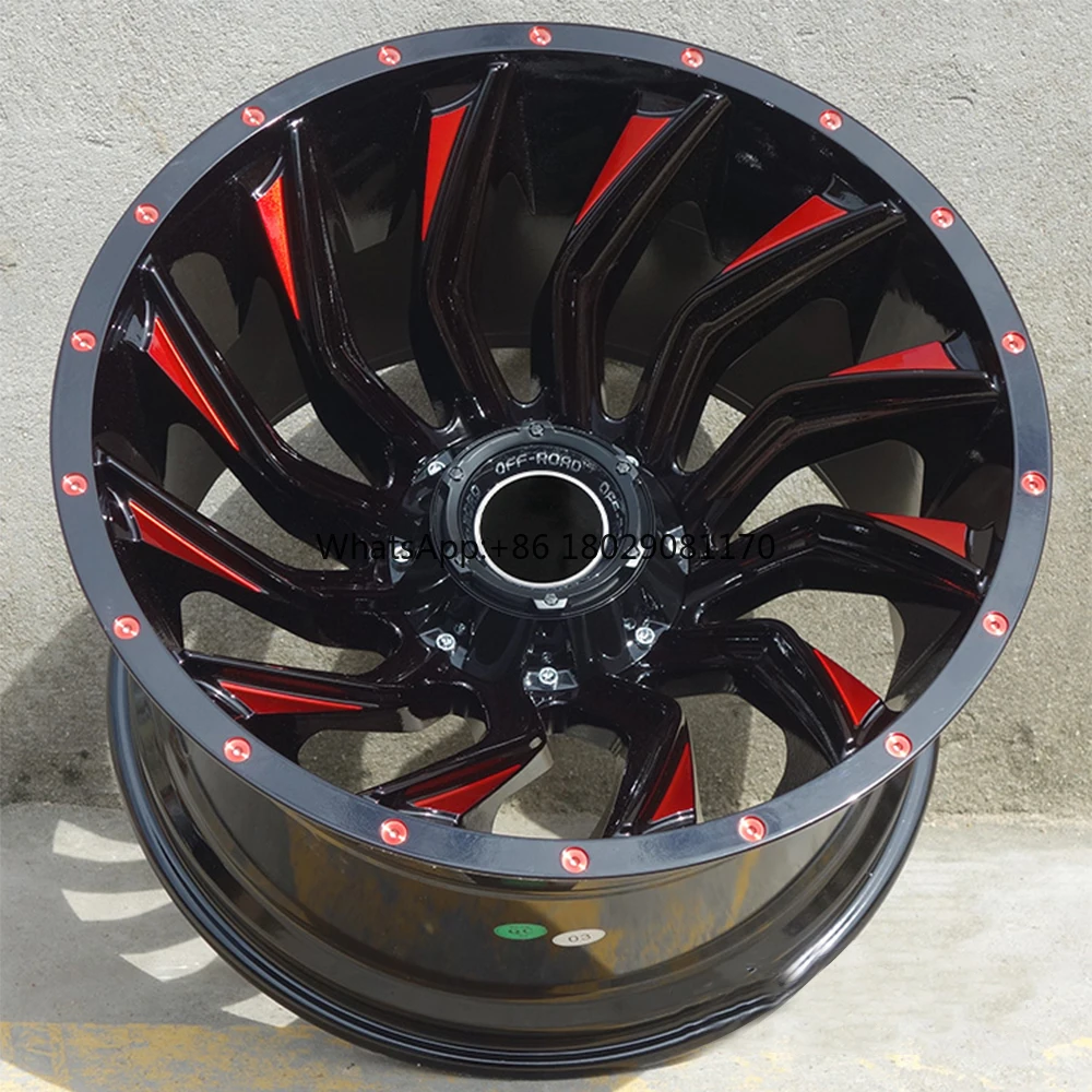 Красные спицы 20 дюймов 12j ultra deep wheel -44et 6x135 6x139 - Фотография_2