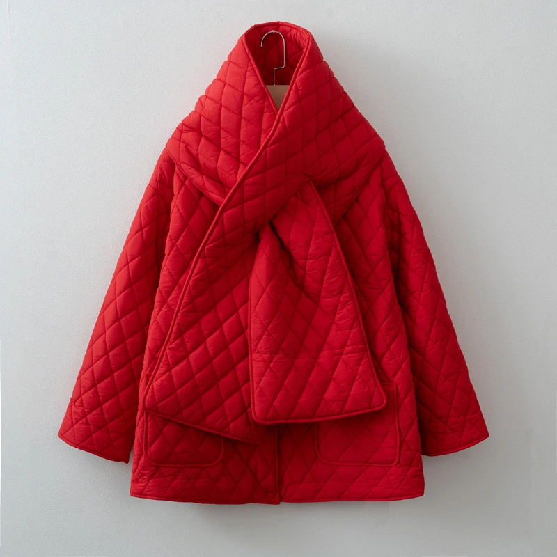 Женская осенне-зимняя куртка-шарф - Фотография_3