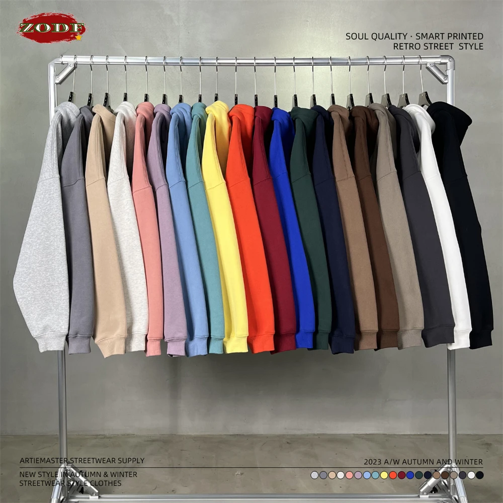 Zodf новые толстые флисовые толстовки с капюшоном 350 г/м2 для мужчин - Фотография_6