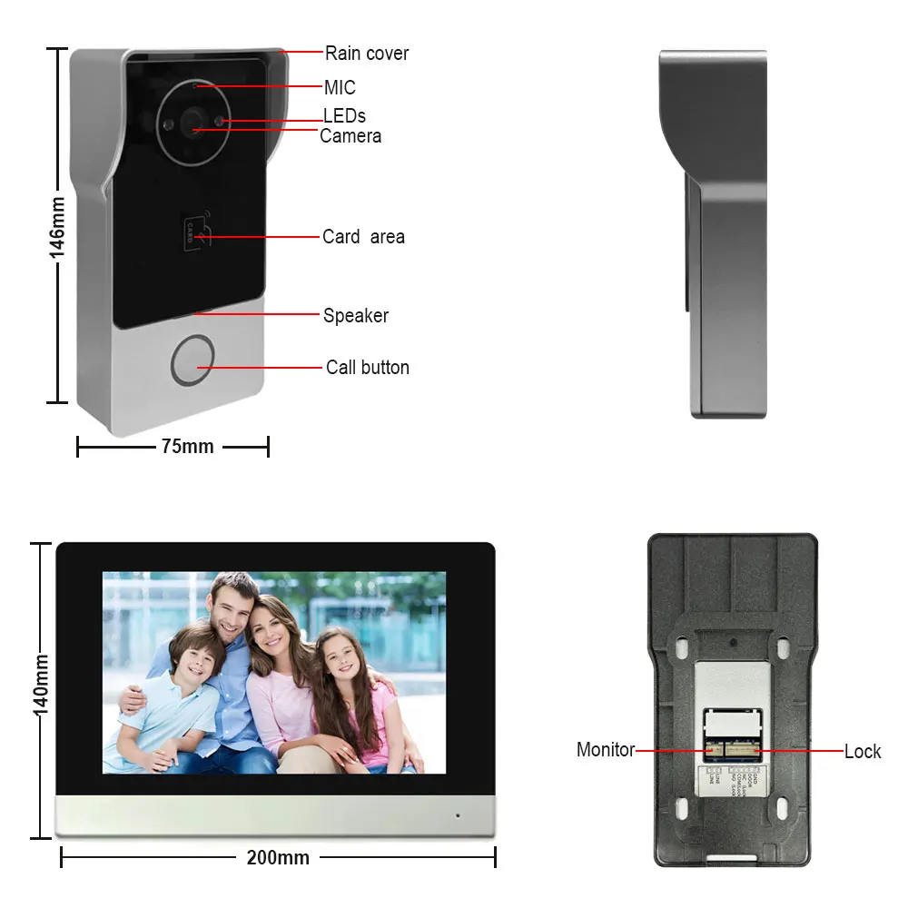 Smart tuya 1080p 7-дюймовый сенсорный - Фотография_4