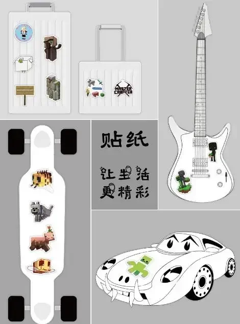 Наклейки minecrafte creeper sword steve miner enderman - Фотография_5