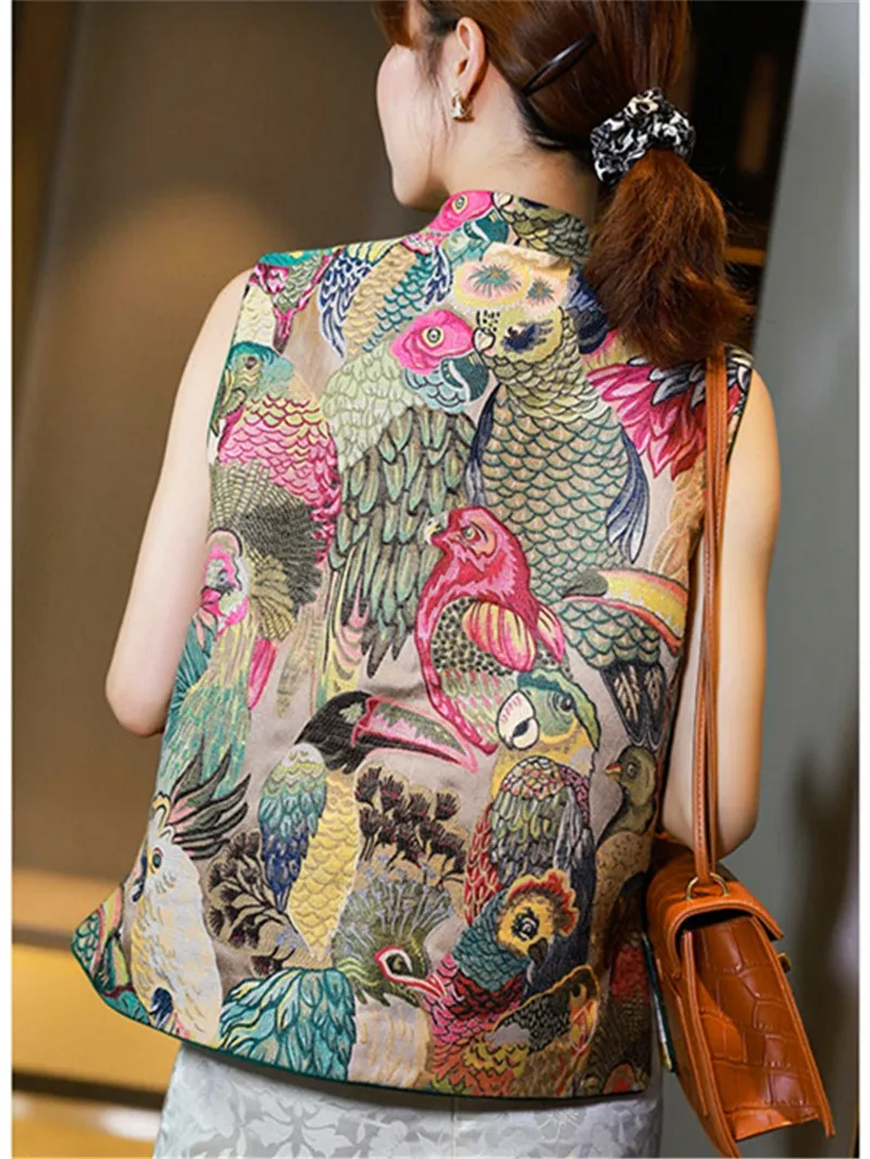 Новинка, женский современный жилет в китайском стиле ретро - Фотография_2