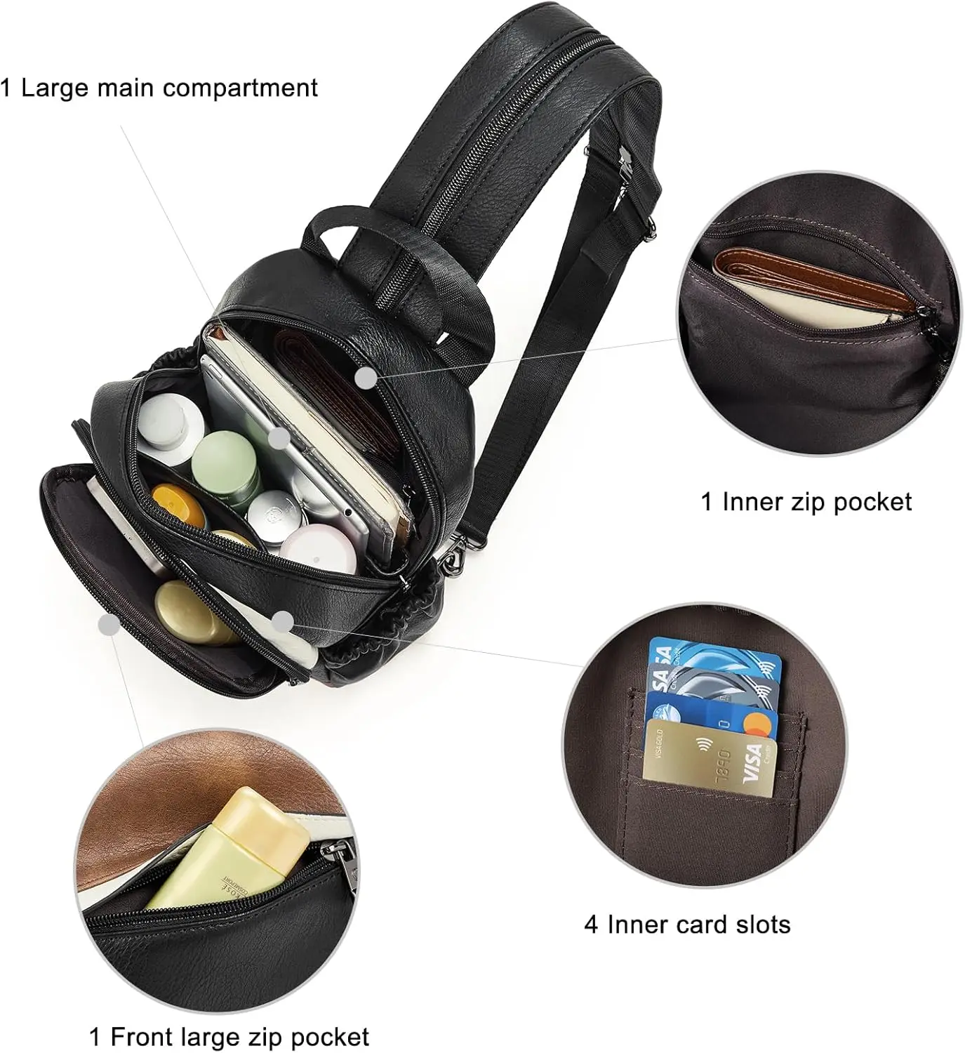 Cluci сумка-слинг для женщин кожаный - Фотография_5