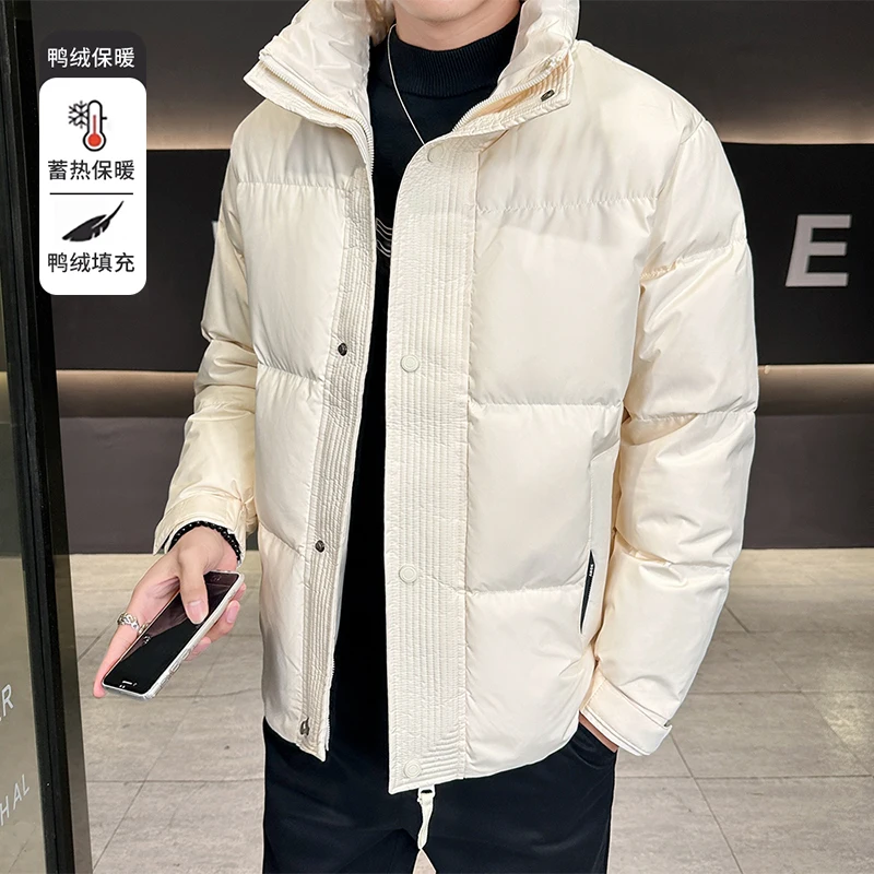 Высококачественные мужские куртки на утином пуху с воротником-стойкой - Фотография_5