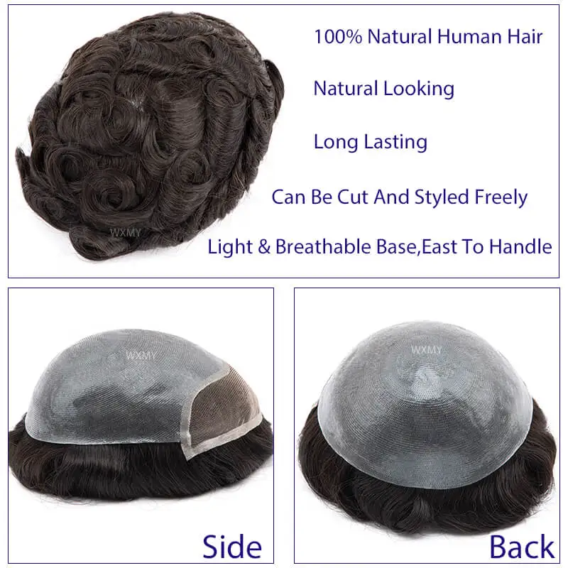 Мужской парик bio-toupee с двойным узлом - Фотография_6
