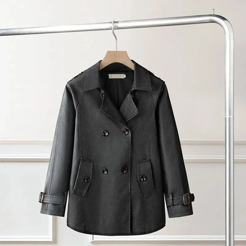 Новая материнская куртка из искусственной кожи осенне-зимнего цвета - Фотография_6