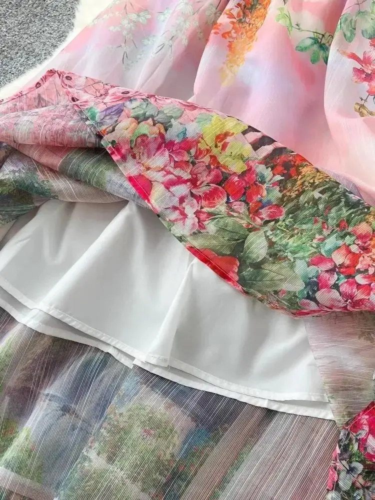 Весенне-осенний великолепный комплект из 2 предметов с цветочным принтом - Фотография_6