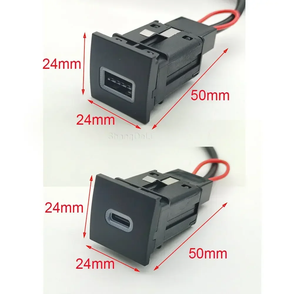 Новое автомобильное usb-зарядное устройство с красным светодиодом pd - Фотография_2