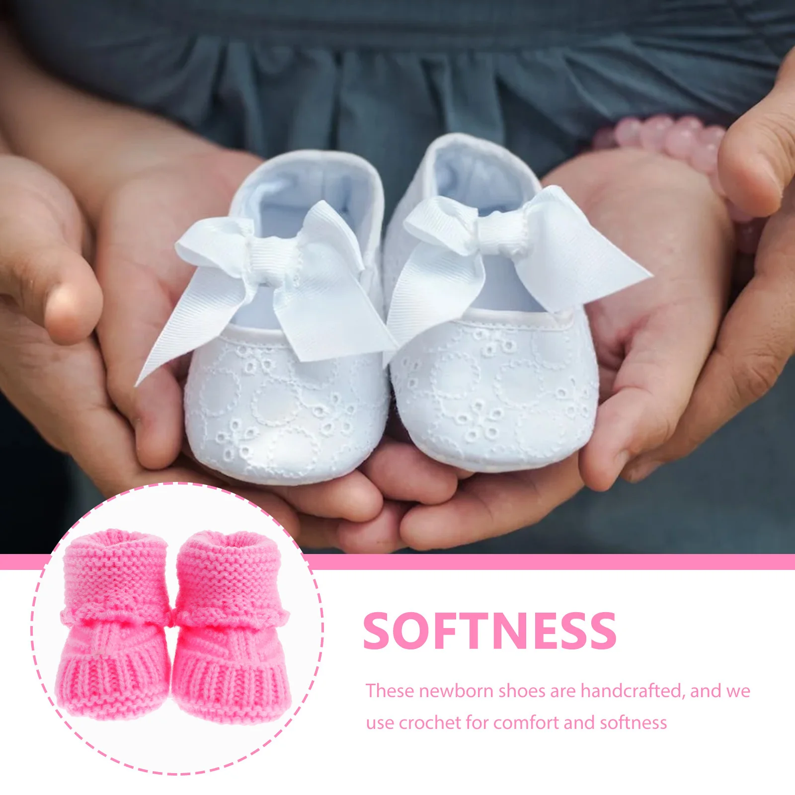 1 пара вязаных крючком детских пинетков для новорожденных - Фотография_5