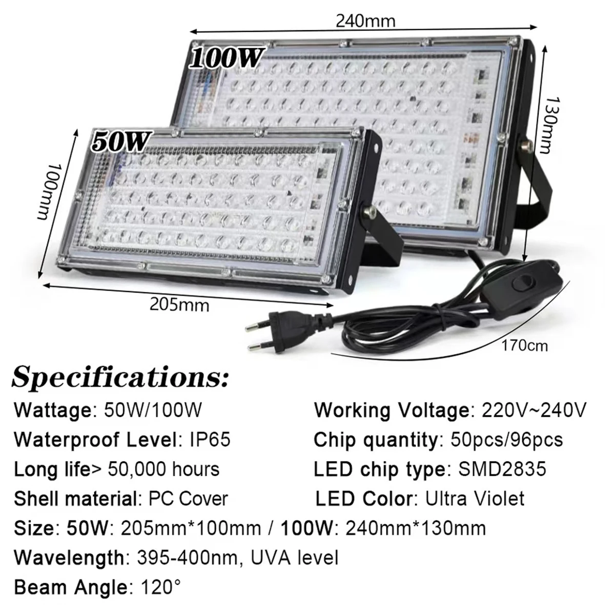 Led ультрафиолетовый прожектор - Фотография_2