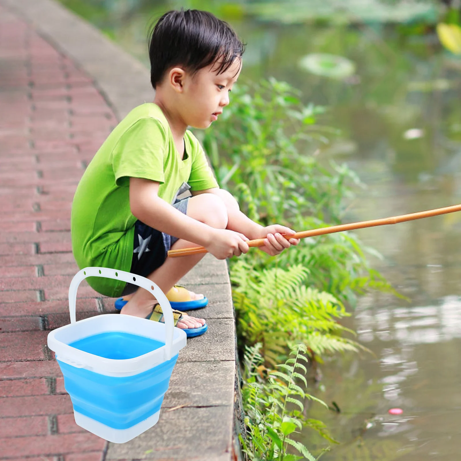 Складное утолщенное силиконовое ведро для мытья кистей для рисования - Фотография_5