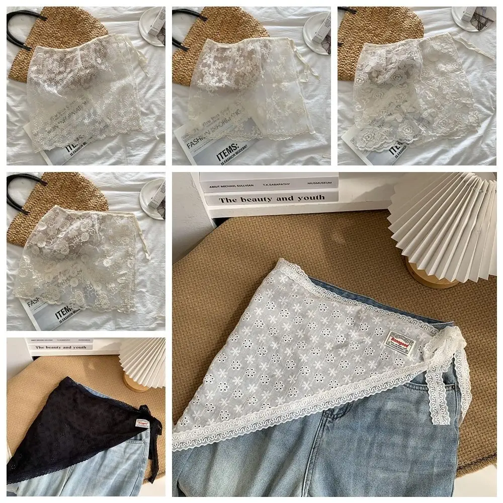 Модная милая кружевная полуюбка с цветочной вышивкой - Фотография_5