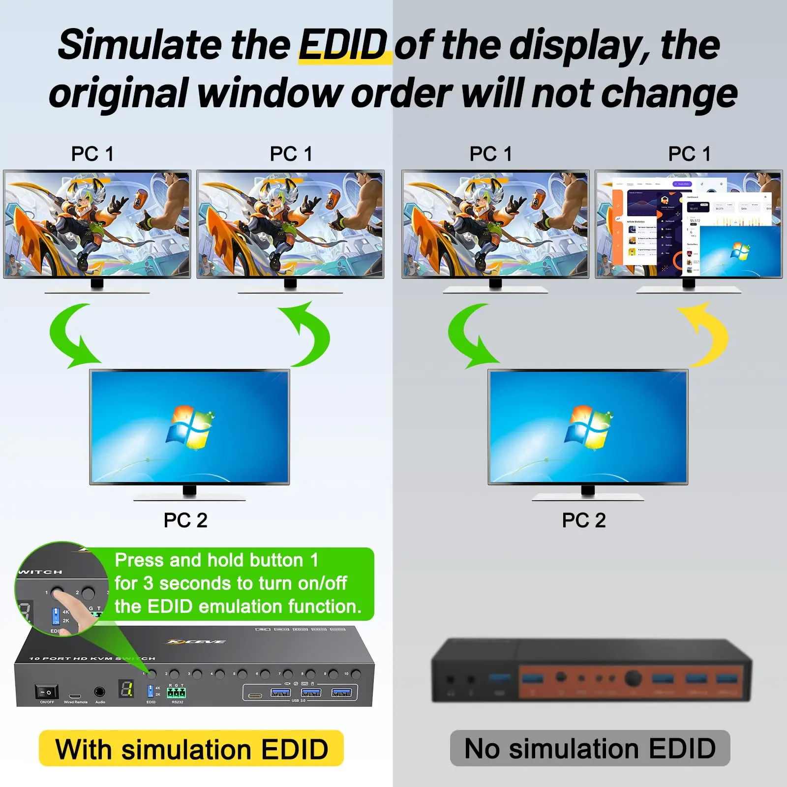 10-портовый 8-портовый kvm-переключатель hdmi 4k при 60 гц - Фотография_6