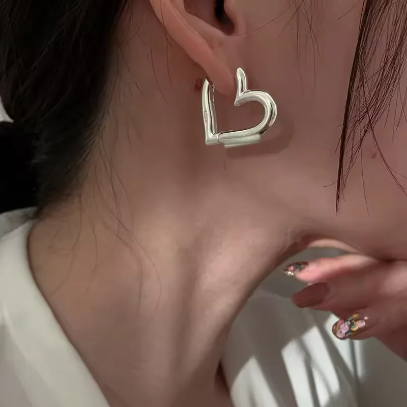 Винтажные серьги-сердечки из стерлингового серебра 925 пробы для женщин