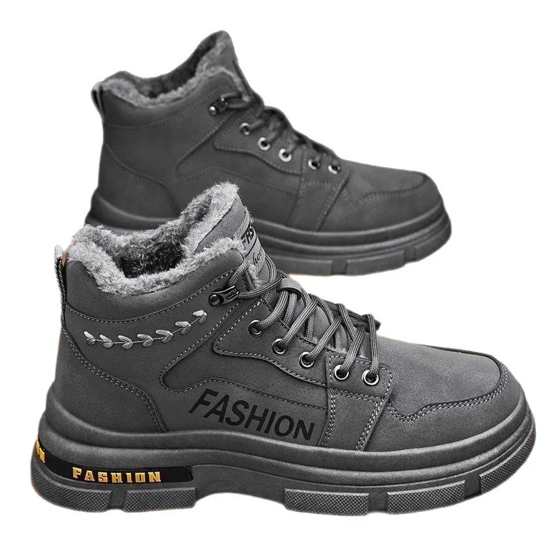 Утепленные мужские зимние ботинки с высоким берцем - Фотография_4