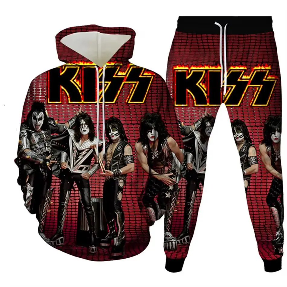Осенний костюм kiss rock band с 3d принтом - Фотография_3