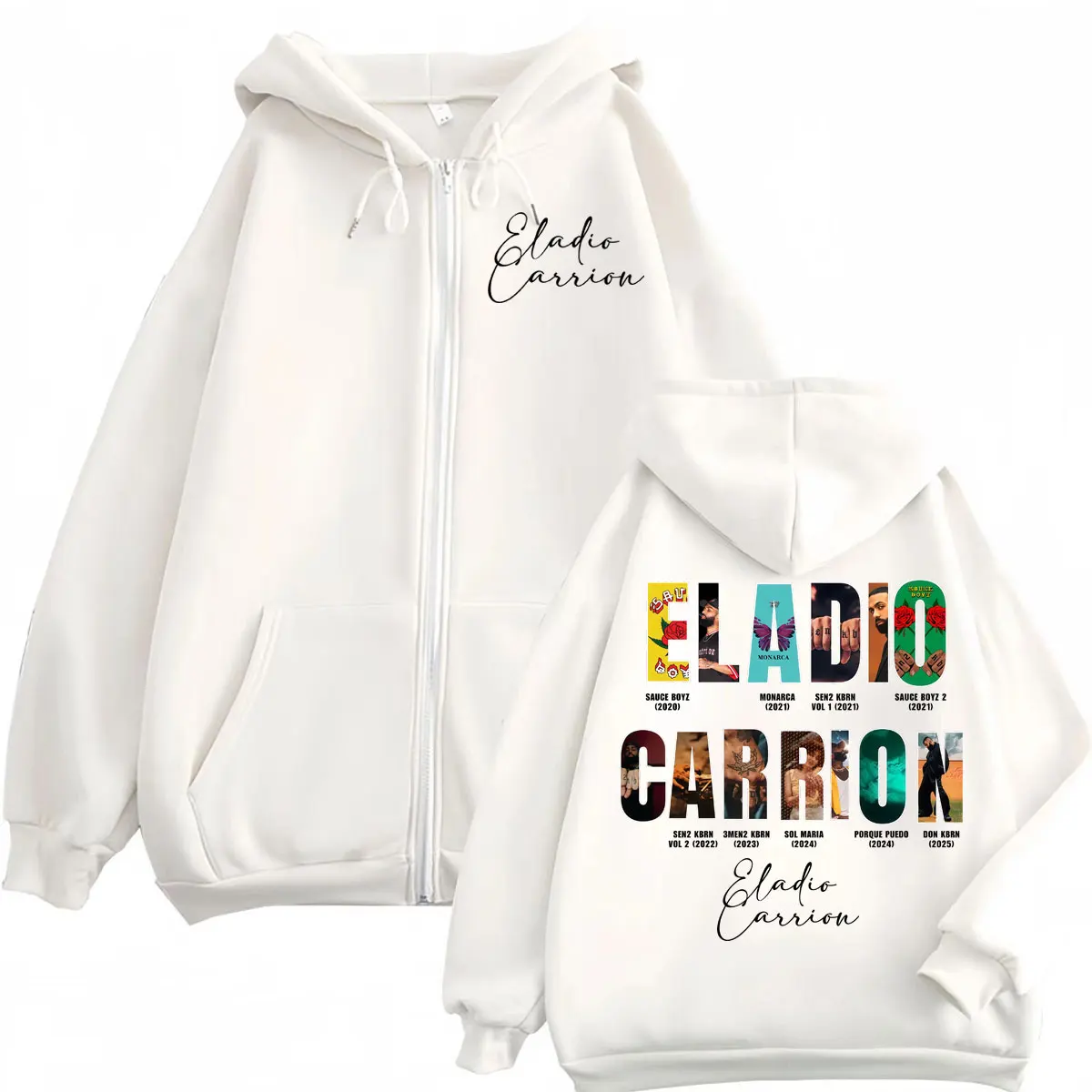 Толстовка на молнии singer eladio carrion album merch - Фотография_2