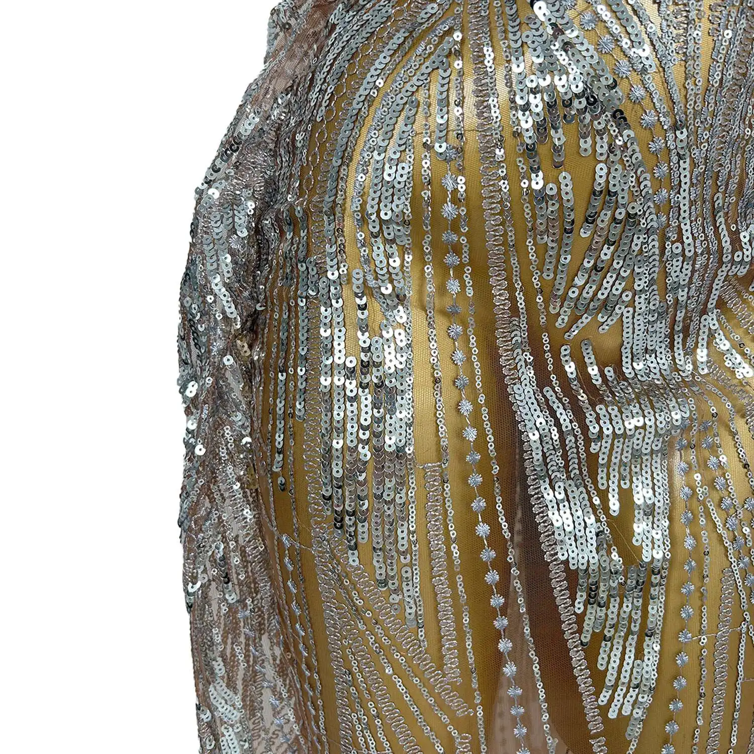 Блестящие серебряные блестки и стразы - Фотография_6