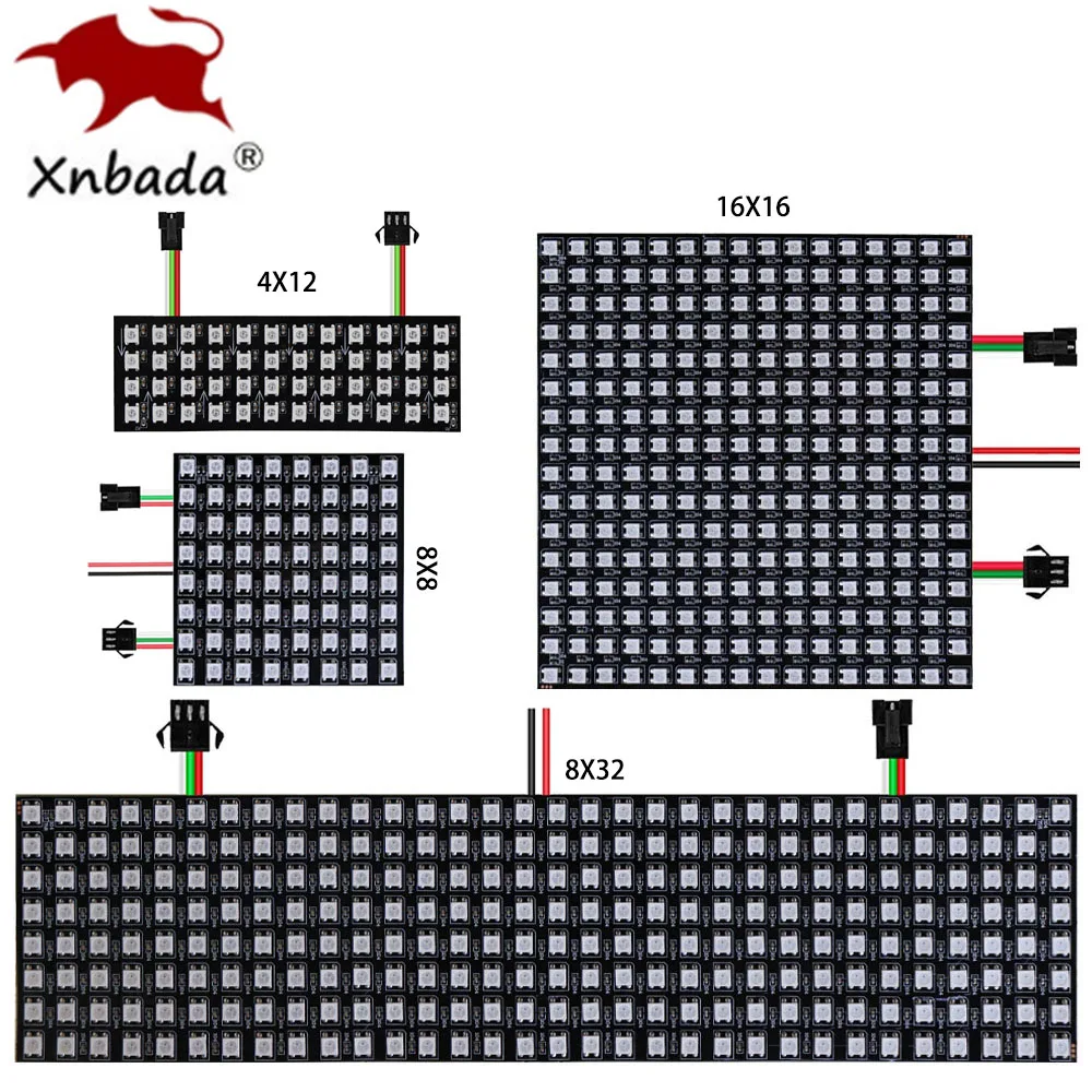 Ws2812b rgb гибкий 4x12 8x8 16x16