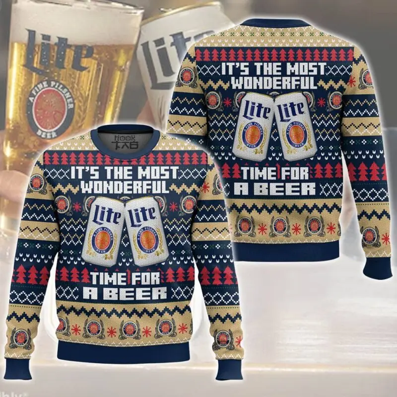 Miller lite уродливый рождественский свитер - Фотография_2