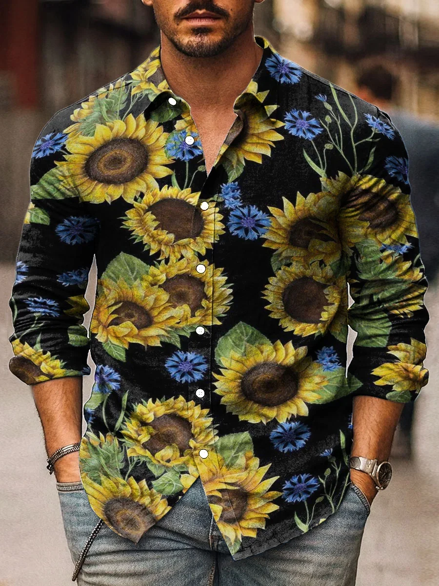 Высококачественные льняные мужские рубашки с неровным узором - Фотография_3