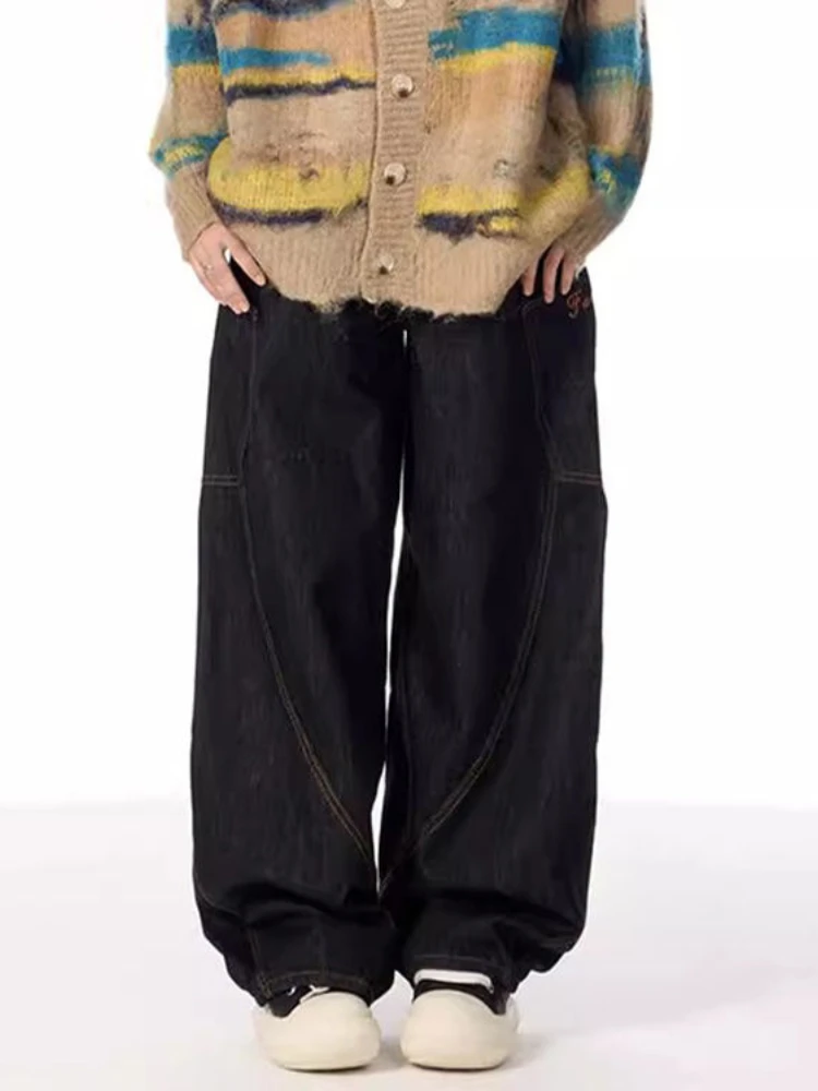 Houzhou винтажные джинсы y2k в стиле гранж - Фотография_5