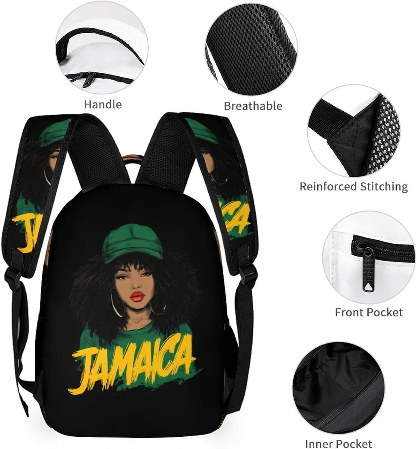 Модный женский забавный рюкзак ямайки - Фотография_3