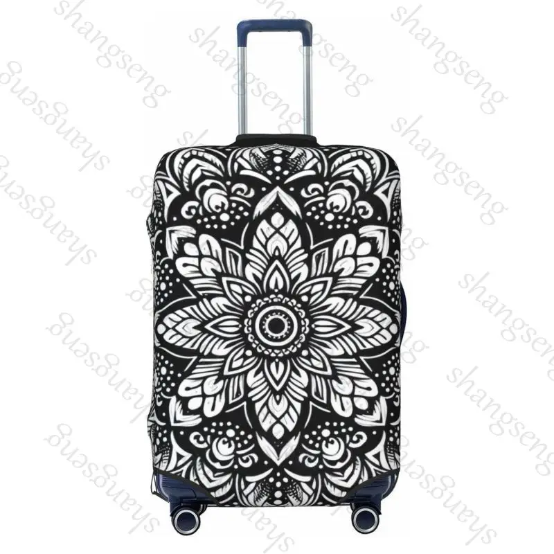 Геометрический красочный чехол для дорожного багажа с мандалой - Фотография_6