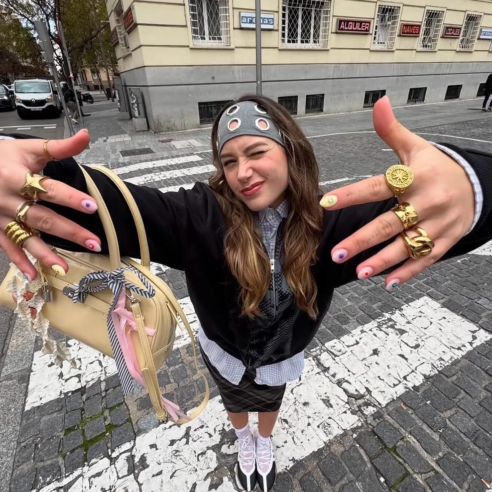 Широкая эластичная повязка на голову в стиле панк для девочек - Фотография_3