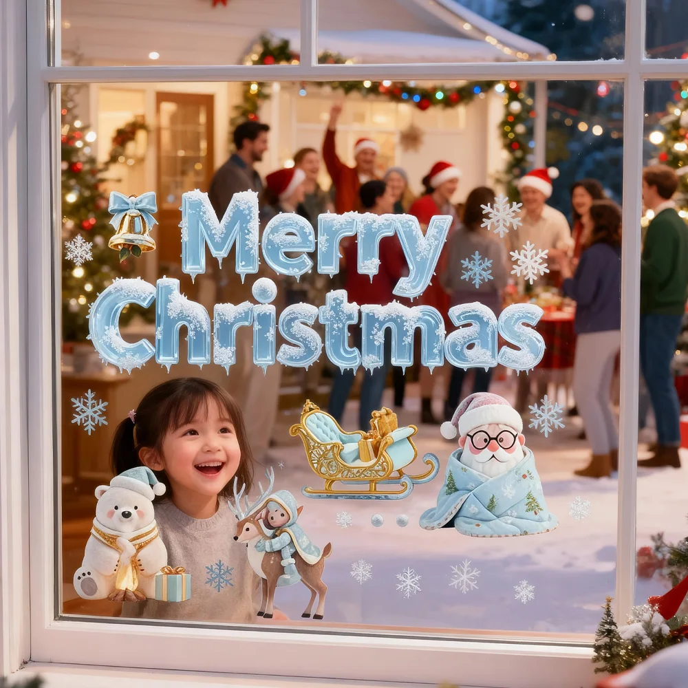 Рождественские наклейки на окна 2026 - Фотография_3