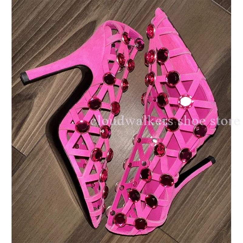 Новые дышащие сандалии с полыми кристаллами и драгоценными камнями - Фотография_6